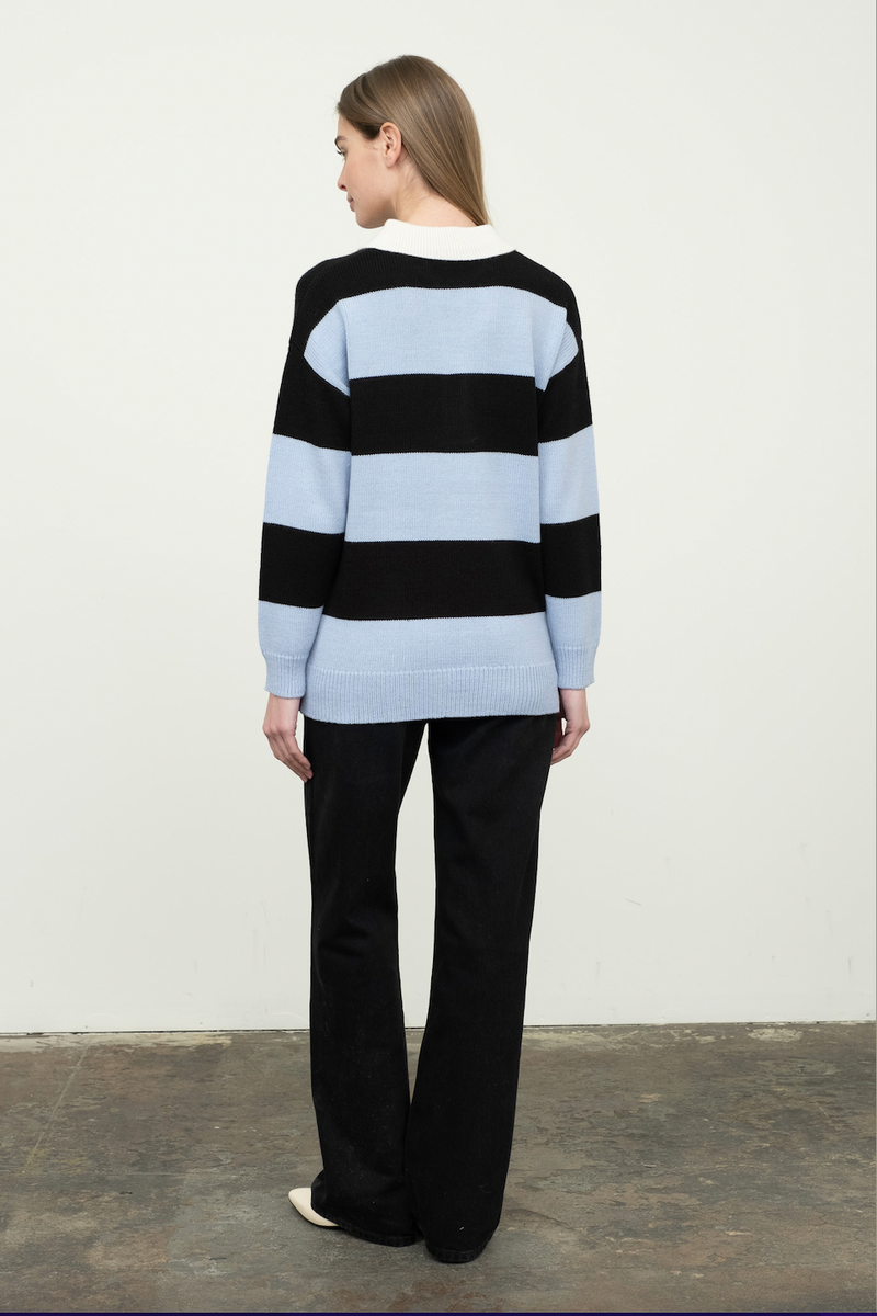 Striped Polo Sweater