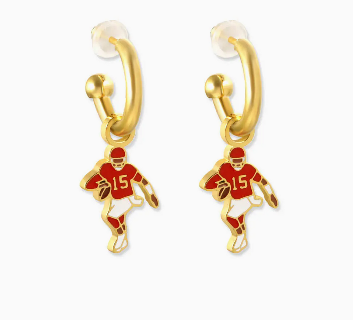 Kansas City Chiefs #15 Quarterback Huggie Hoop Earrings