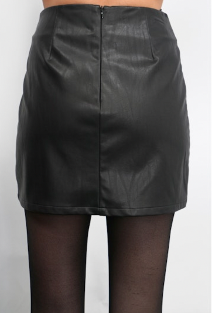 Grace Wrap Vegan Leather Skort
