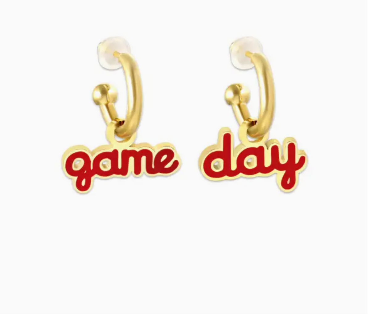 Kansas City Chiefs Red Game Day Script Earrings