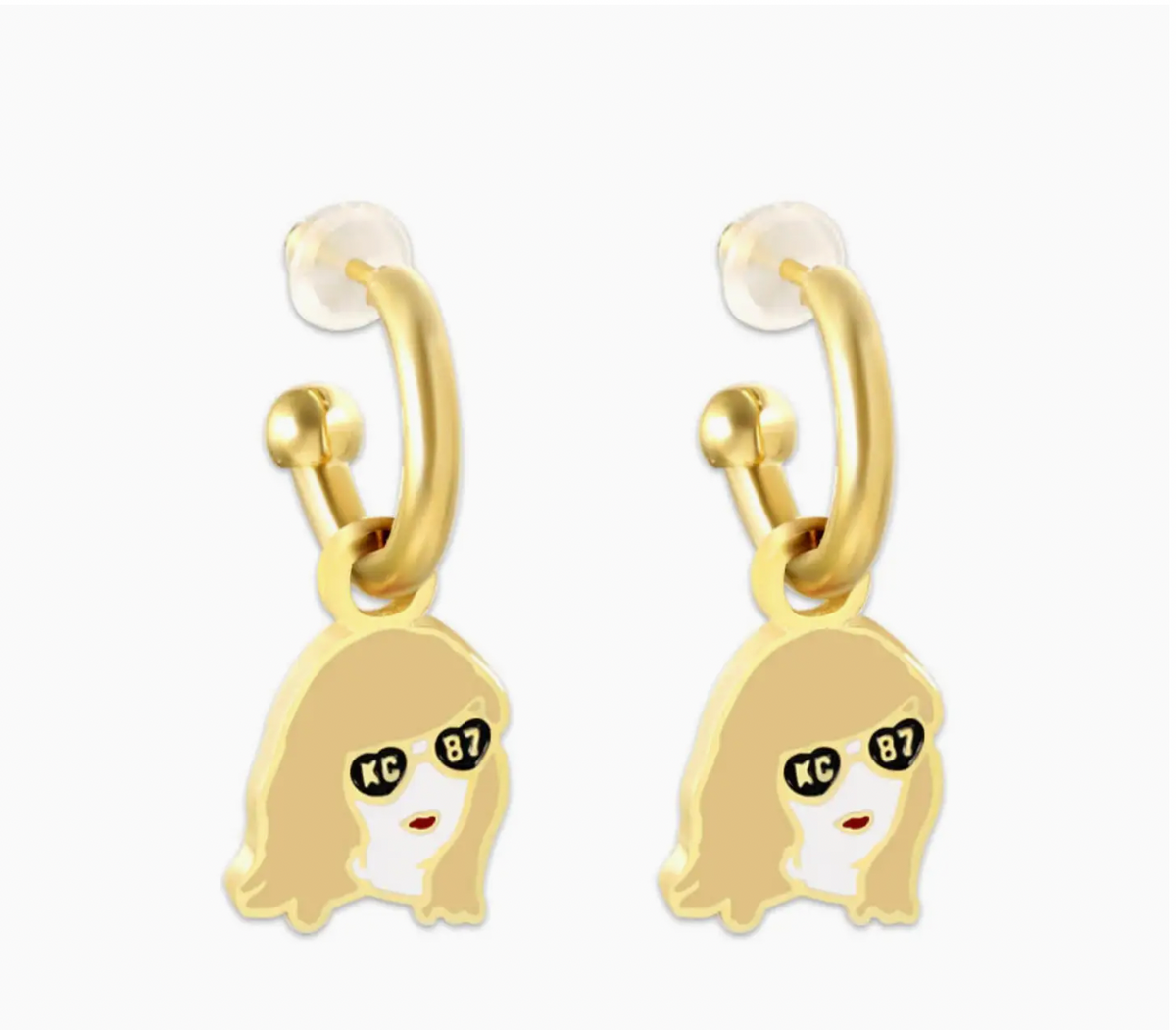 Kansas City Chiefs Taylor Swift Huggie Hoops Earrings