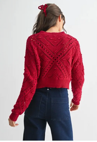 Knit Cardigan with Gold Button Detail