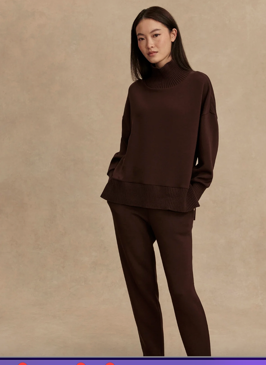 Barker High Neck Sweat in Coffee Bean