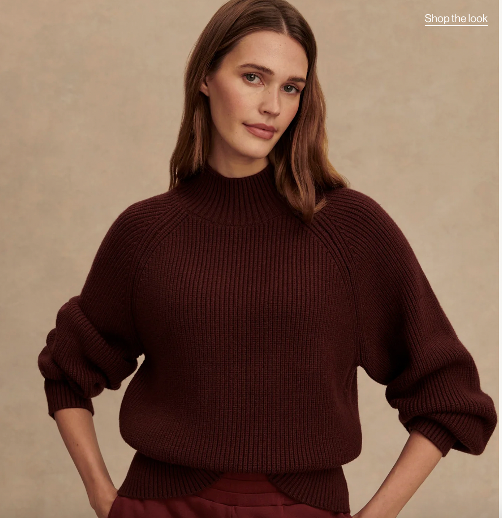 Martina High Neck Rib Knit in Decadent Chocolate