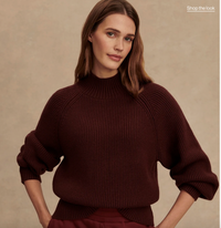 Martina High Neck Rib Knit in Decadent Chocolate