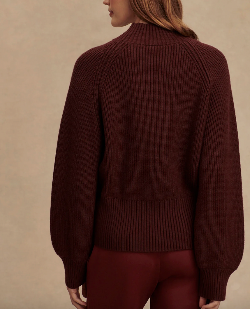 Martina High Neck Rib Knit in Decadent Chocolate