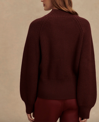 Martina High Neck Rib Knit in Decadent Chocolate