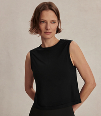 Nate Seamless Cropped Tank // Black