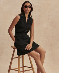 Polyanna Half Zip Dress // Black