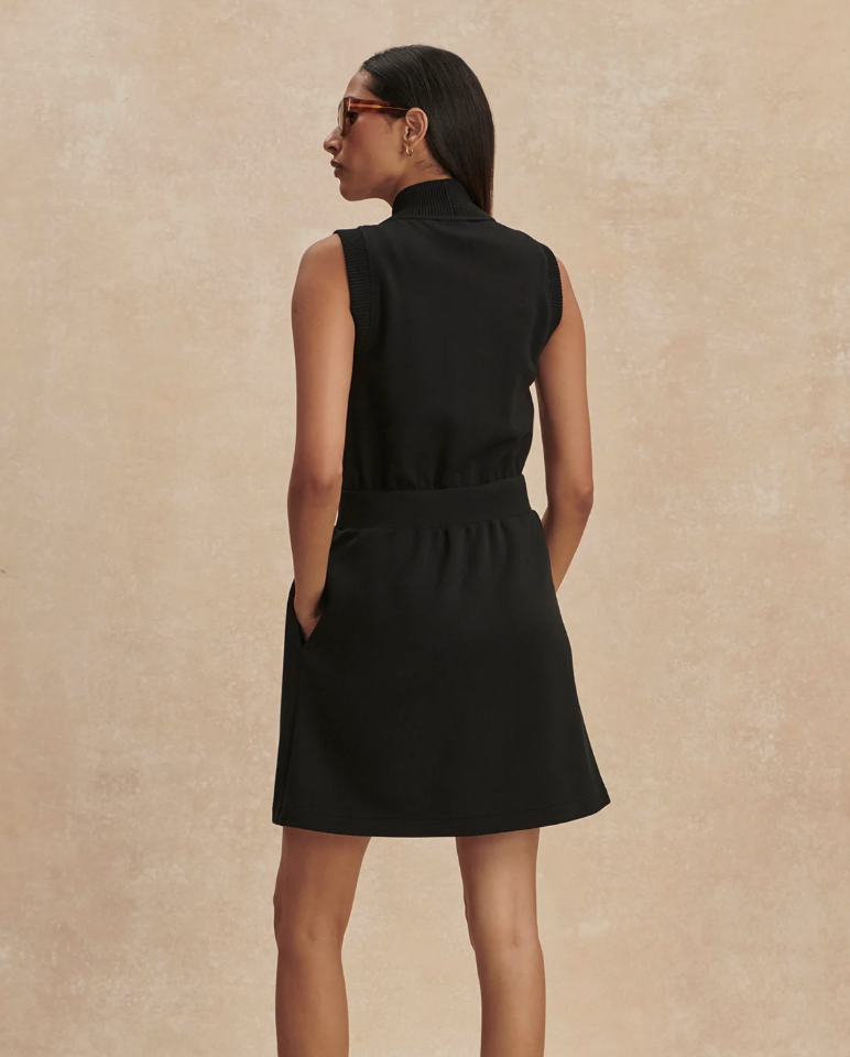 Polyanna Half Zip Dress // Black