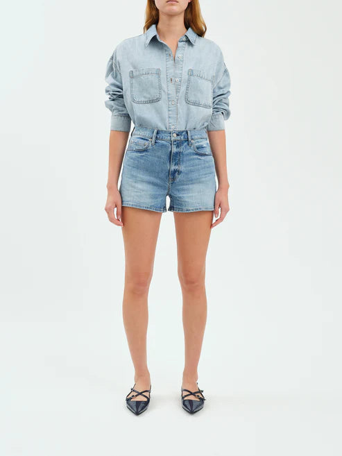 High Rise Troublemaker Denim Jean Shorts