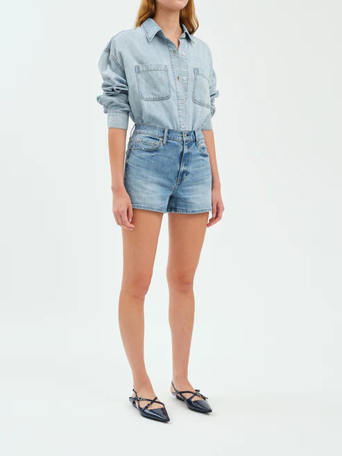 High Rise Troublemaker Denim Jean Shorts