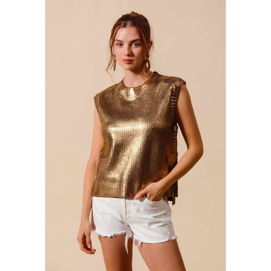 Metallic Foil Sweater