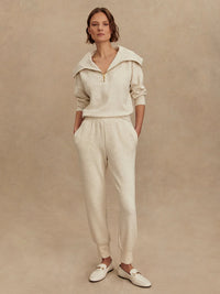 Slim Cuff Pant Ivory Marl Fleck