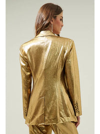 Gold Pintuck Fitted Blazer