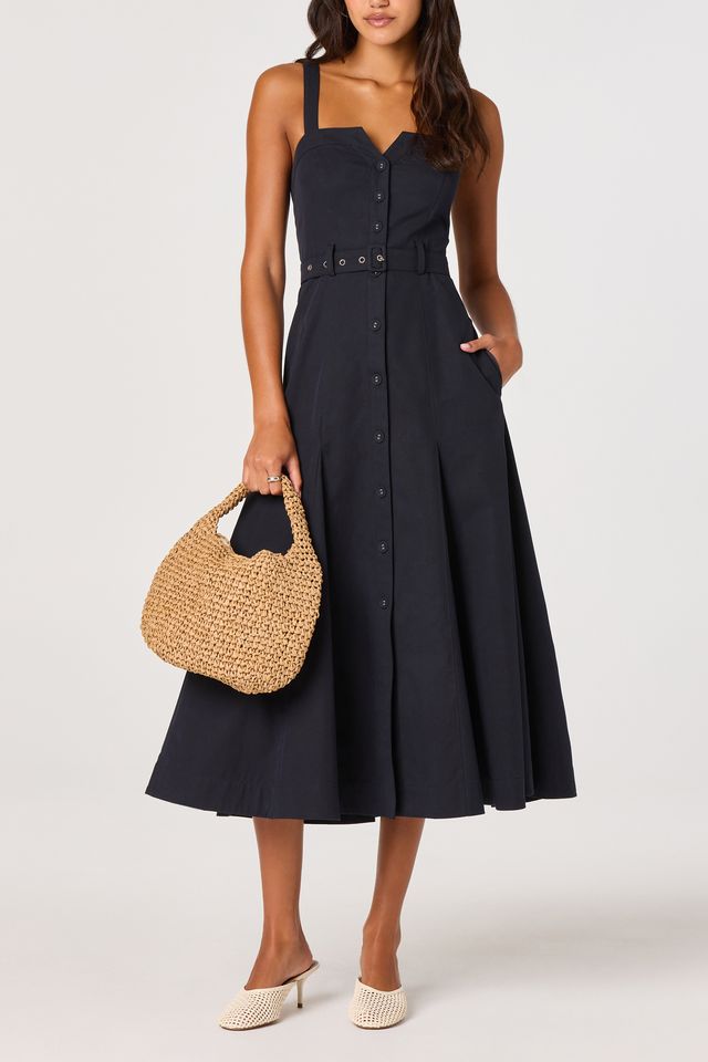 Navy Sweetheart Midi
