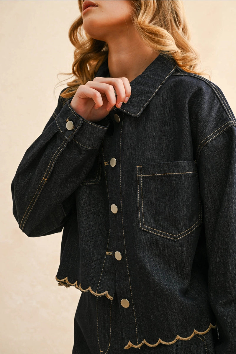 Indigo Scallop Jacket