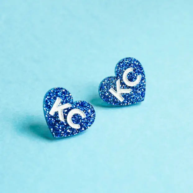 KC Blue Heart Earring