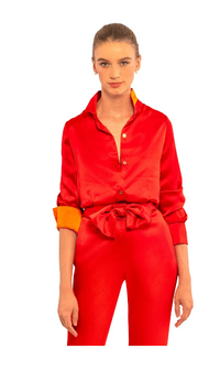 Crimson Button Up
