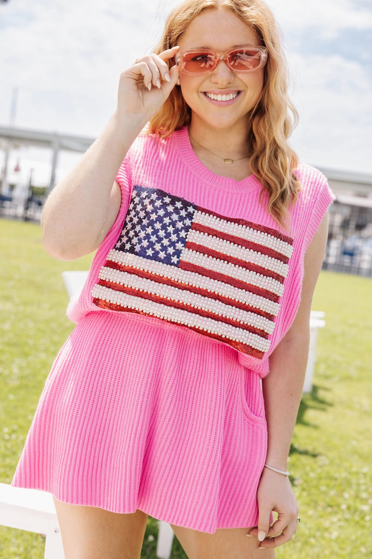 Neon Pink Sweater Skirt