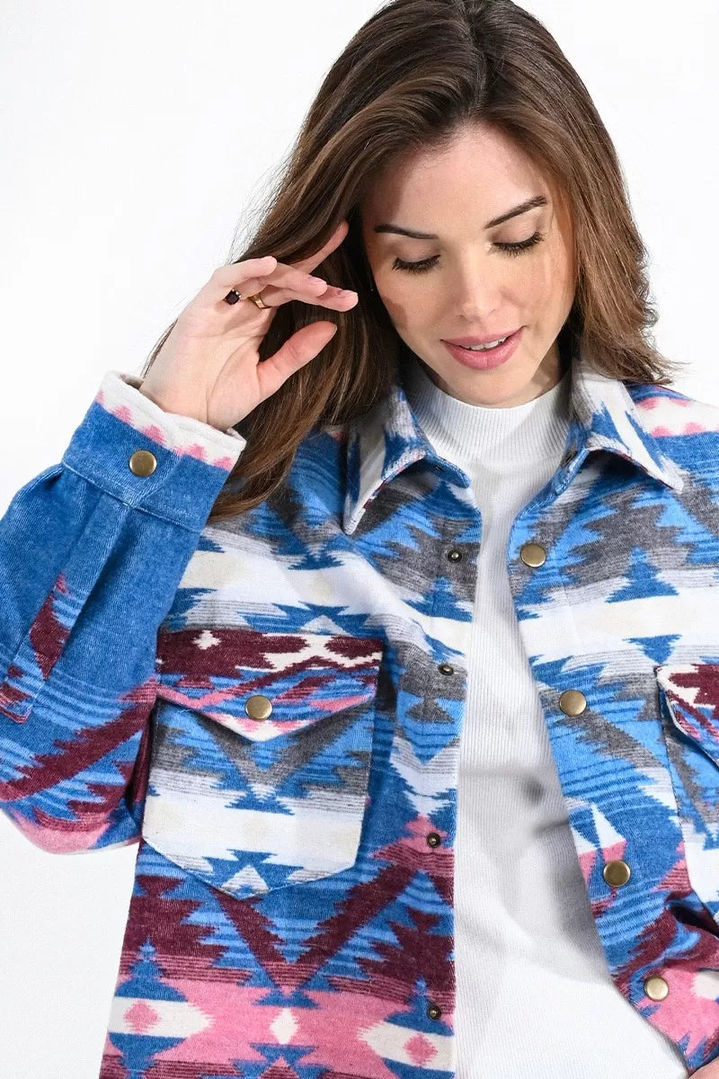 Pink Printed Shacket