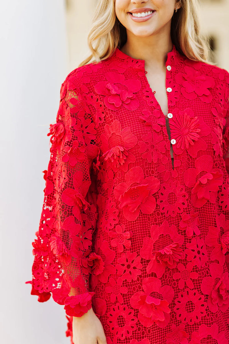 Seraphina Red Midi Dress
