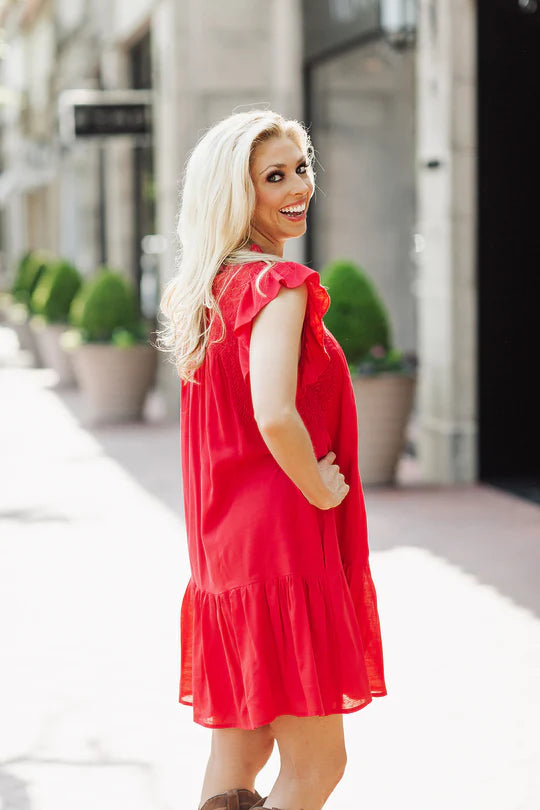 Swift Ruffle Neck Dress
