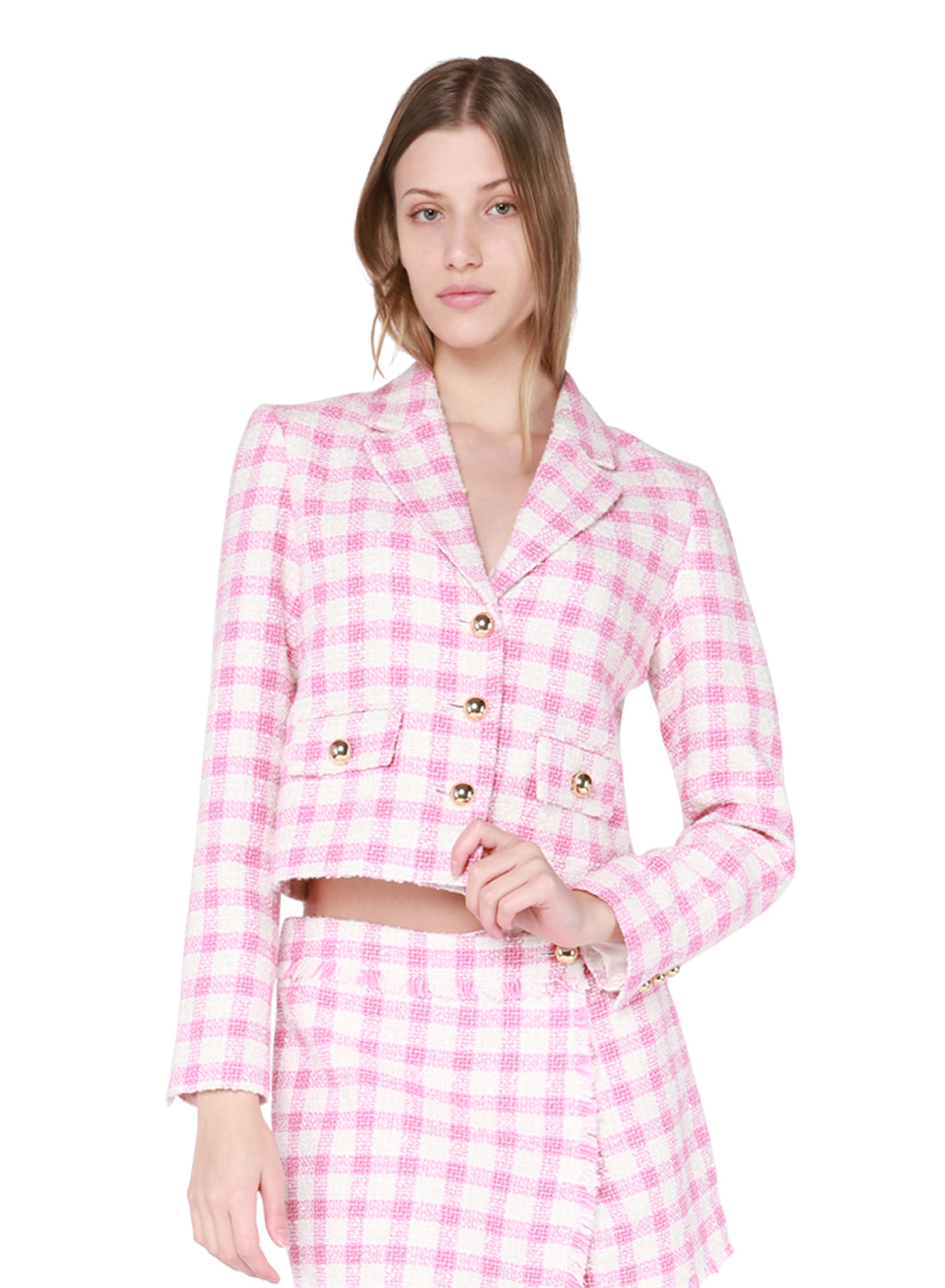 Pink Check Blazer