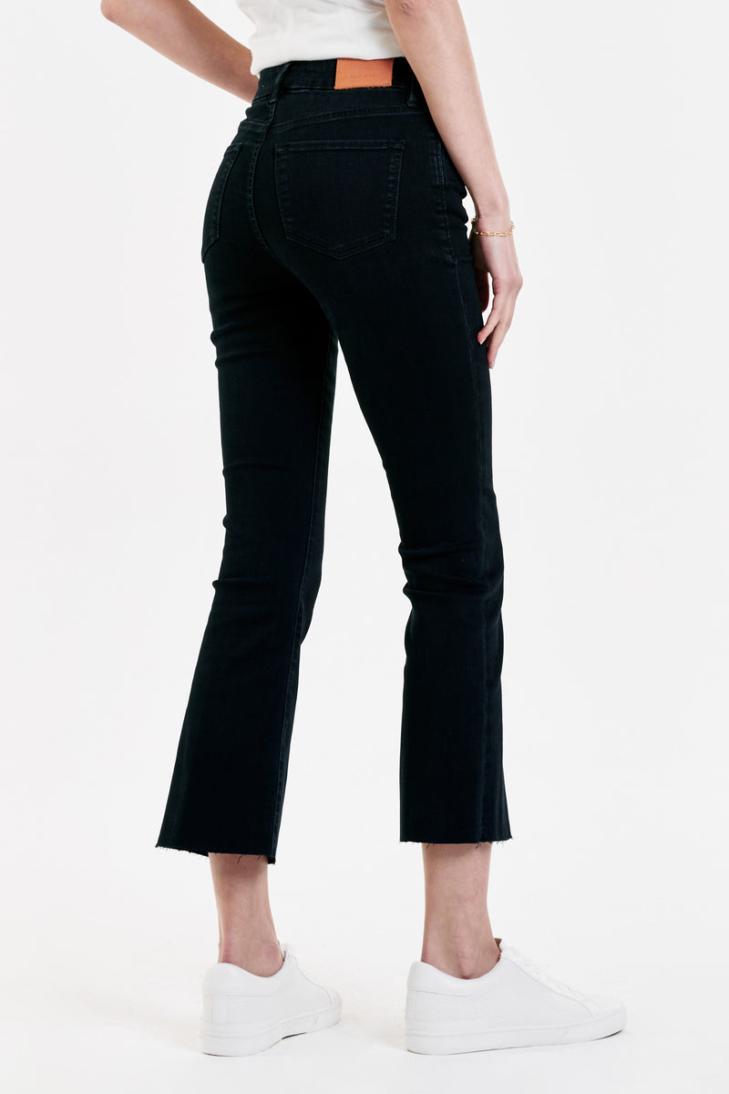 Jeanne Super High Rise Crop Flare Denim