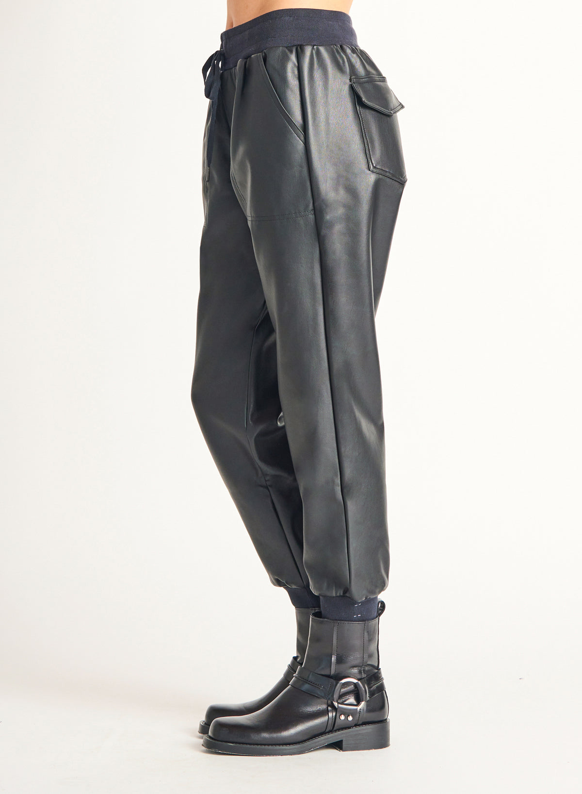 Faux Leather Joggers