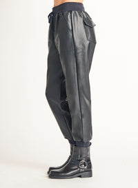 Faux Leather Joggers