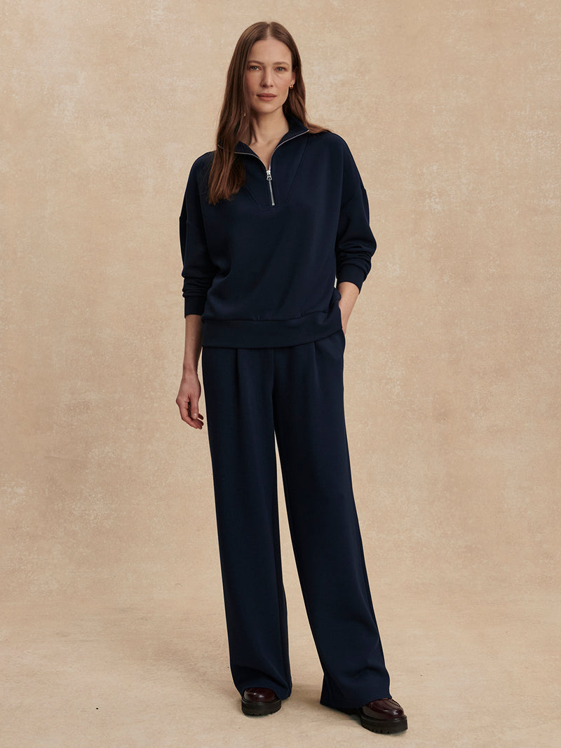 Navy Extra Wide Leg Pant 29.5