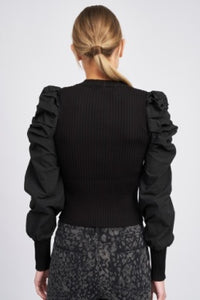 Mixed Media Puff Top