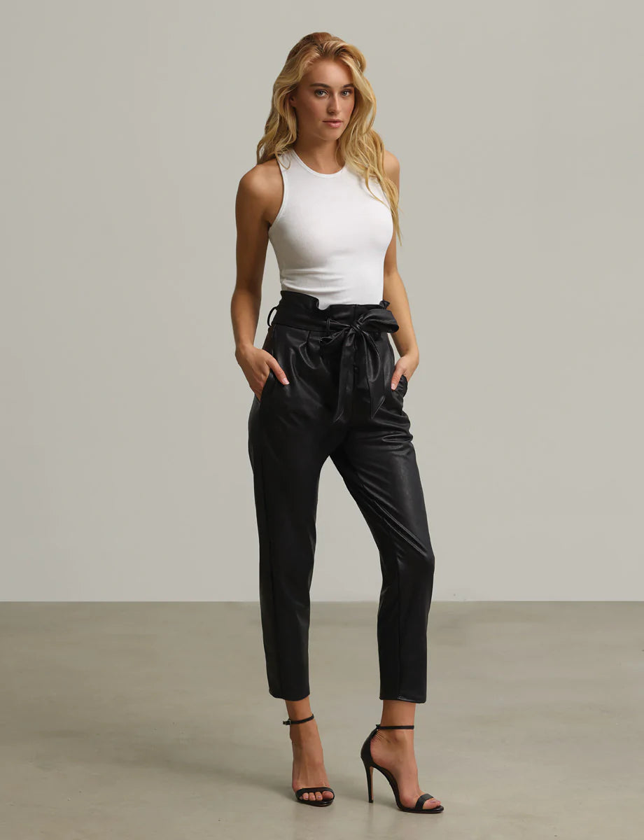 Faux Leather Paper Bag Pant