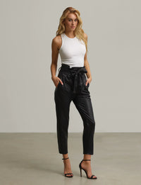 Faux Leather Paper Bag Pant