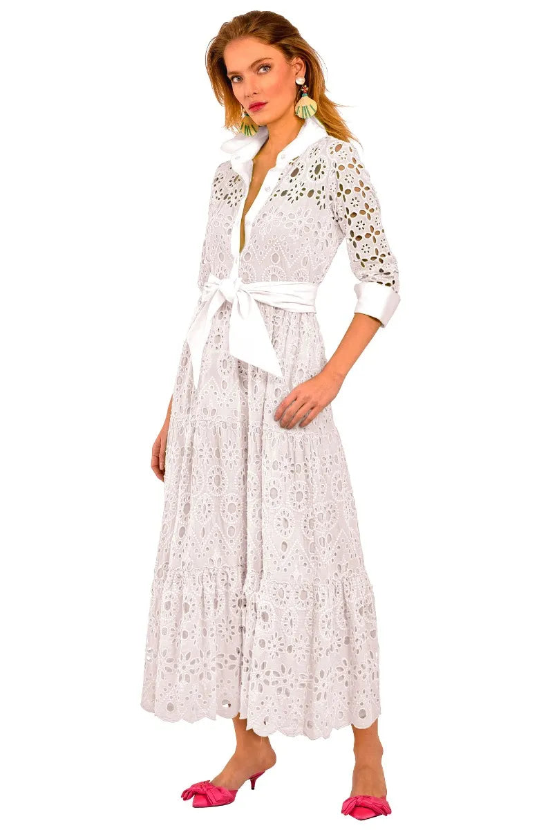 White Peep Midi Dress