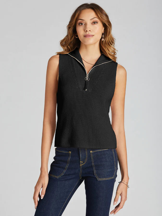 Black Half Zip Tank-online exclusive