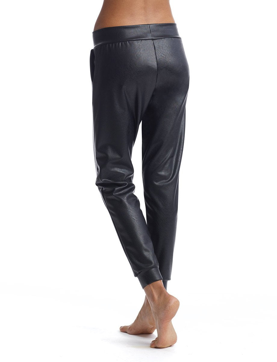 faux leather jogger